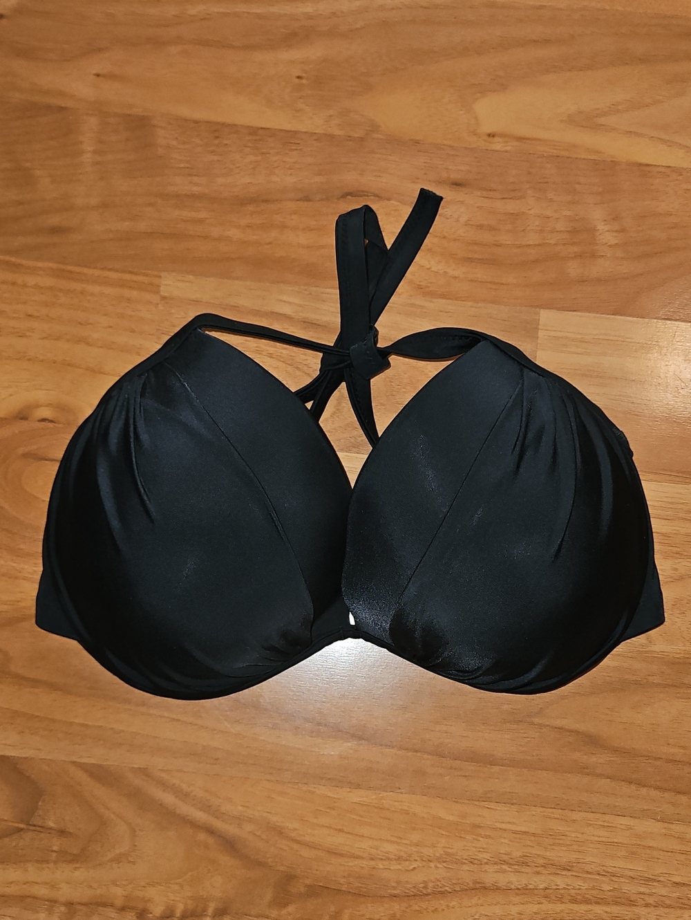 Shade & Shore Black Halter Push-Up Swim Top